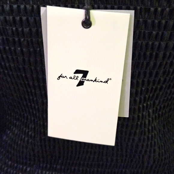 7 For All Mankind Black  Smocked,Long Sleeve,Faux Leather Dress,Medium,NWT - Picture 14 of 16